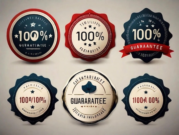 100 Satisfaction Label Set Illustration