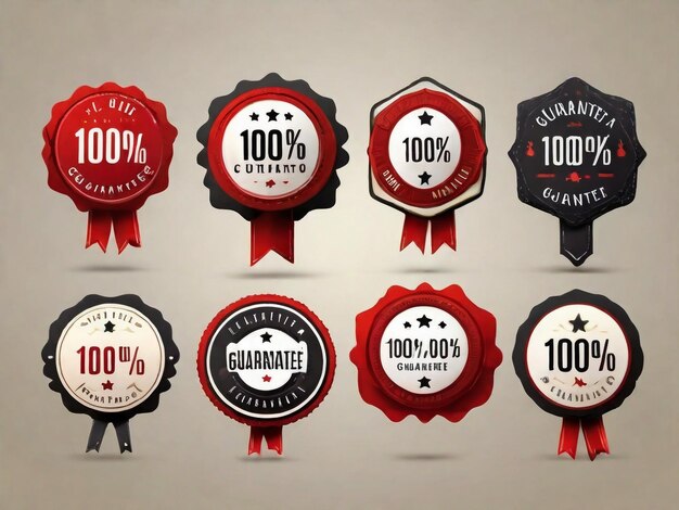 100 Satisfaction Label Set Illustration