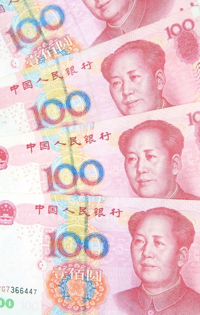 100 yuan bills, cina