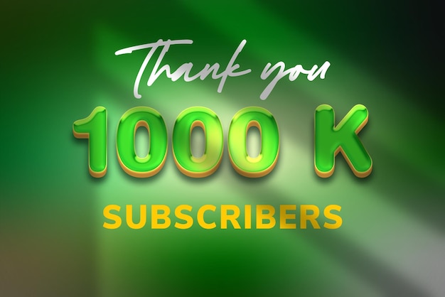 1000 K subscribers celebration greeting banner with candy design