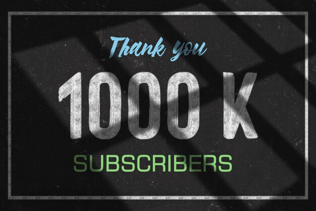 Photo 1000 k subscribers celebration greeting banner with multi chalk design