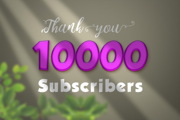 10000 subscribers celebration greeting banner with liquid design