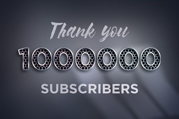 1000000 subscribers celebration greeting banner with net design