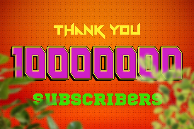 10000000 subscribers celebration greeting banner with game design