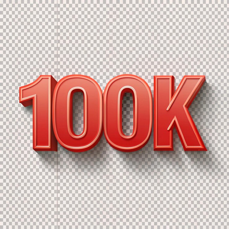 Фотография 100k векторная наклейка на прозрачном фоне