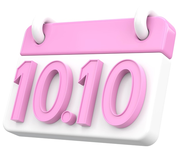 1010 calendar October sale 3D illustration