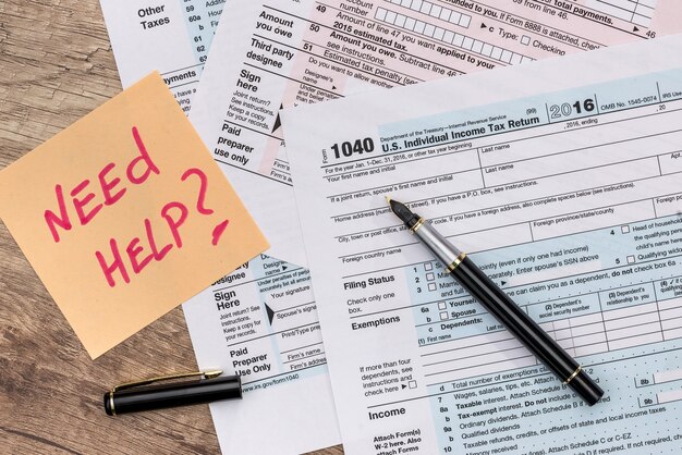 1040 tax form with sticker