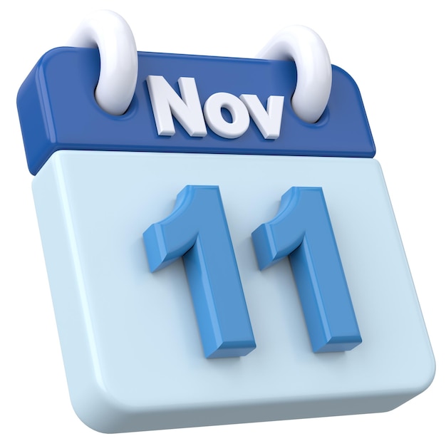 11 November calendar November sale 3D illustration