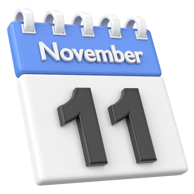 11 November calendar November sale 3D illustration