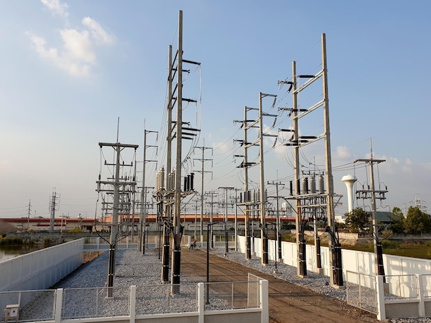 115kV Electrical line post in substation