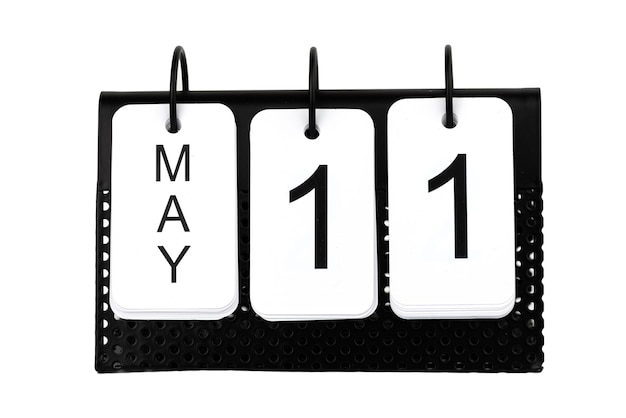 Foto 11 maggio - data sul calendario in metallo