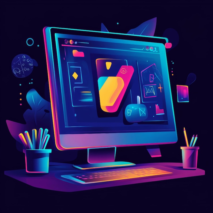 Photo 12 animated svg icons being created on a digital canvas web animation design dynamic web content