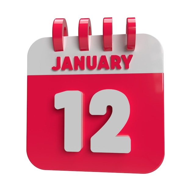 12 januari 3D-kalender