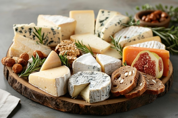 12 varieties of cheese meticulously arranged on a plate