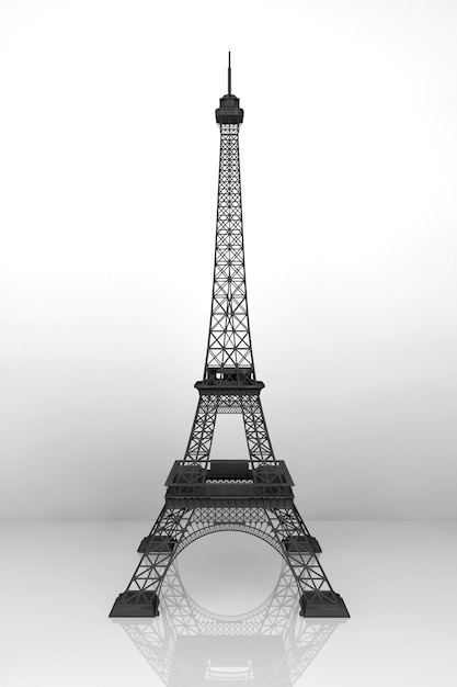 13 November 2015 Concept. 3d Eiffel tower on a white background