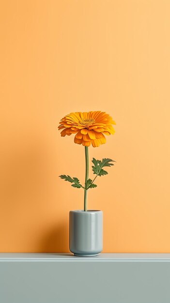 1304 minimalistische Marigold voor een zachte kleurwand Generatieve Ai