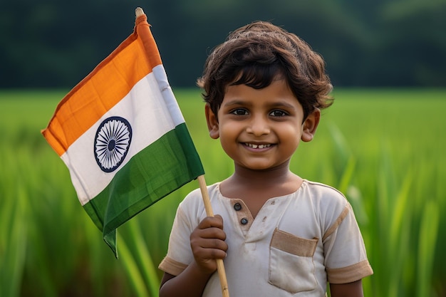15 augustus Gelukkige Onafhankelijkheidsdag van India Hand in hand met de Indiase vlag Leger