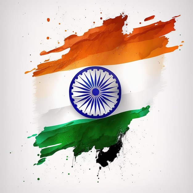 15 augustus ontwerp met Indiase vlag en Indiaas monument voor Happy Independence Day of India