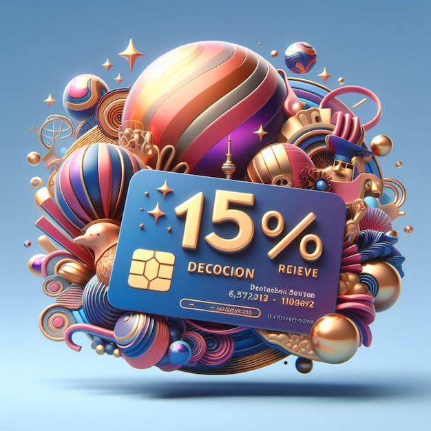 15 percent discount card 3d
