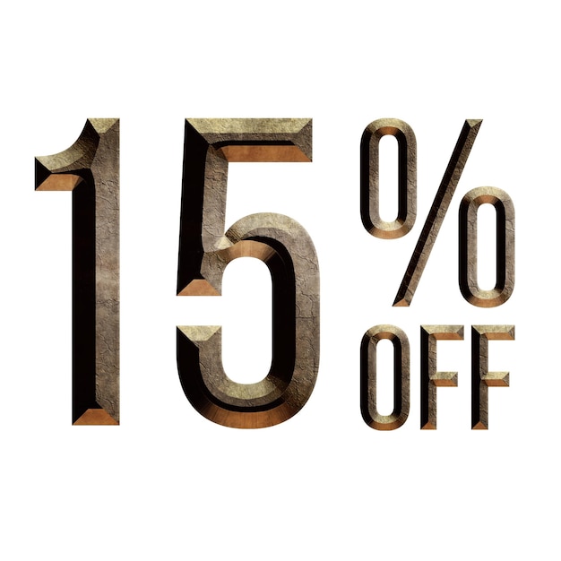 15 Percent Discount Offers Tag with 3D Style Design