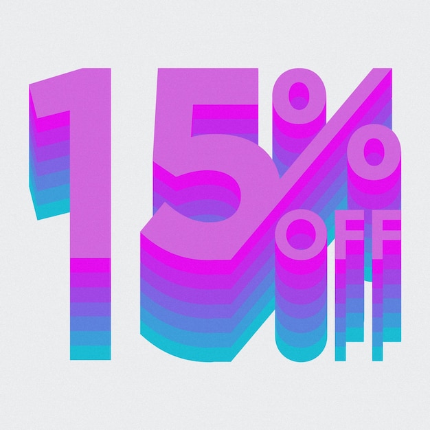 15 Percent Discount Offers Tag with Multi Color Style Design