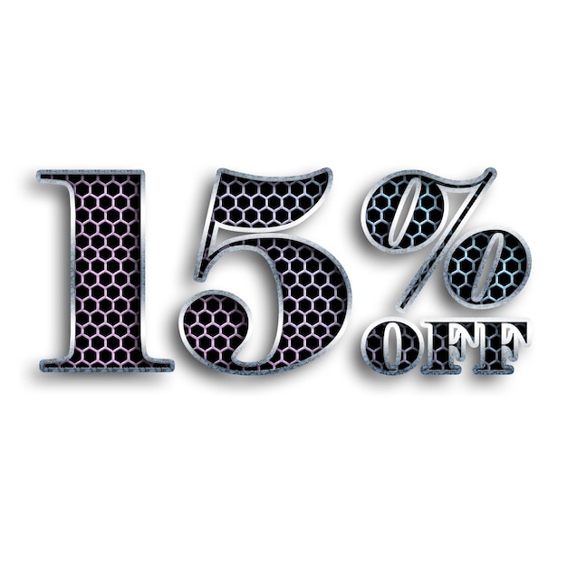 15 Percent Discount Offers Tag with Net Style Design