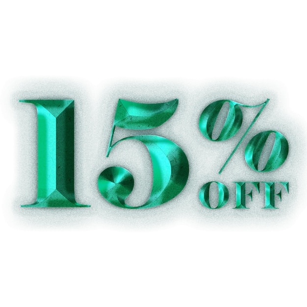 15 Percent Discount Offers Tag with Rustic Steel Style Design