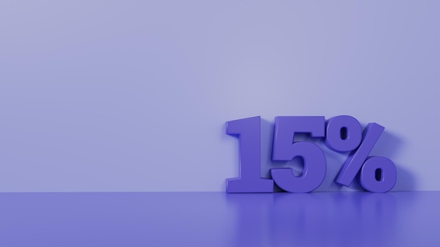 15 percent off with free space on pastel color background