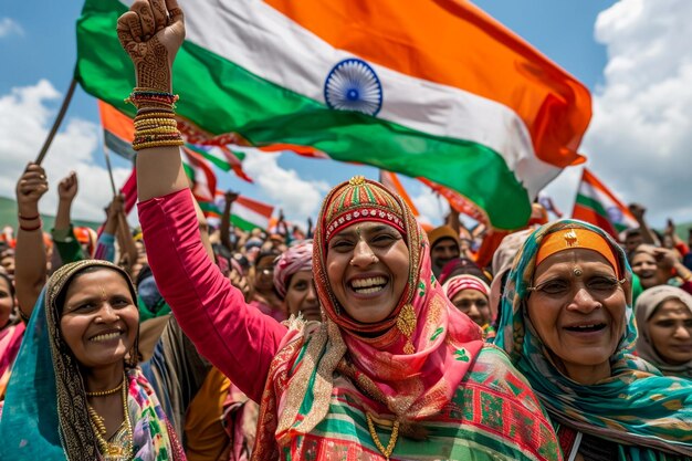 Foto il 15 agosto è la giornata dell'indipendenza indiana in kashmir.