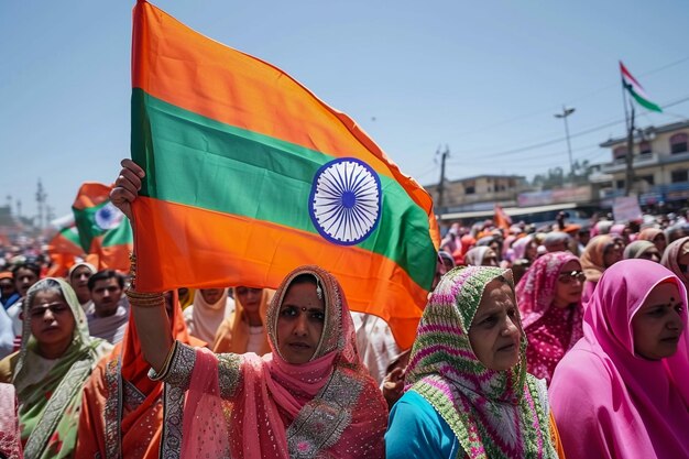 Photo 15th august indian independence day in kashmir