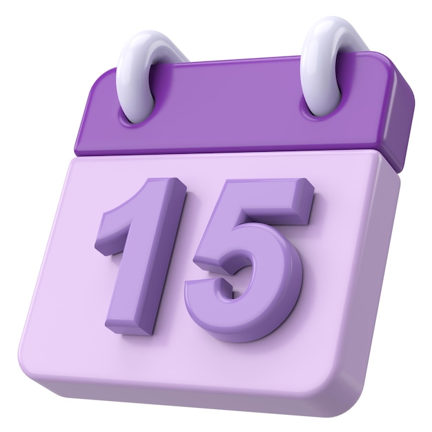 Photo 15th fifteenth day of month calendar 3d illustration