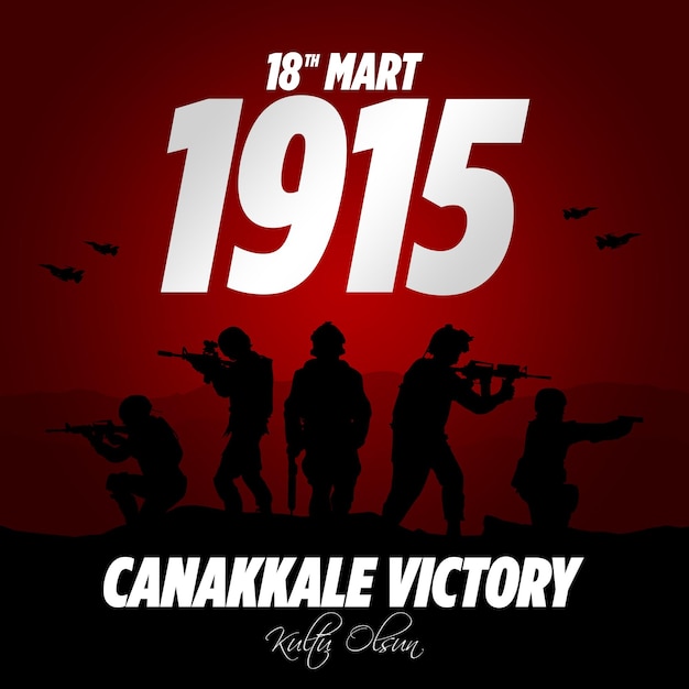 18 maart: Canakkale Victory Day Turkije feestkaart op c.