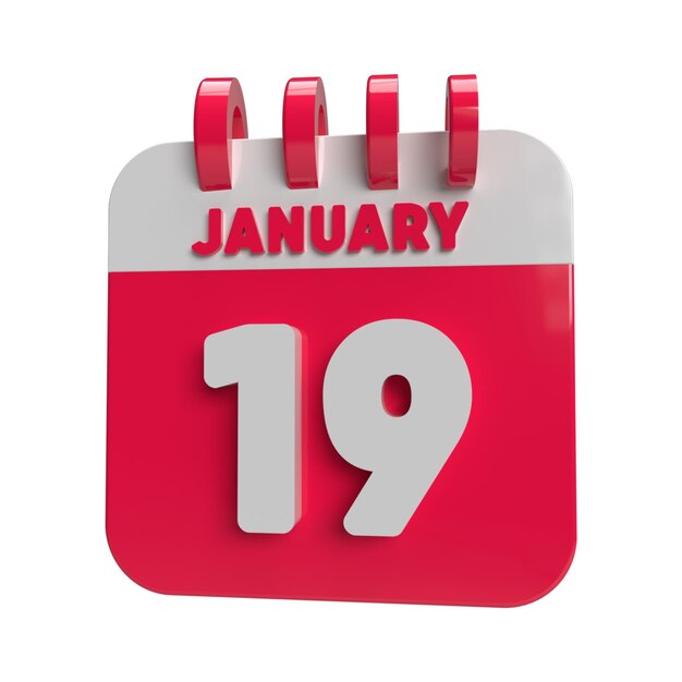 19 januari 3D-kalender