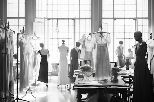 1920s Atelier Essence Sepia Glimpse into Fashion's Golden Era