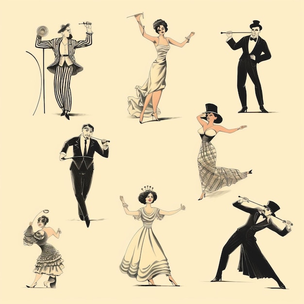 Foto le icone degli anni '20 hanno svelato 10 disegni carismatici su una tela bianca