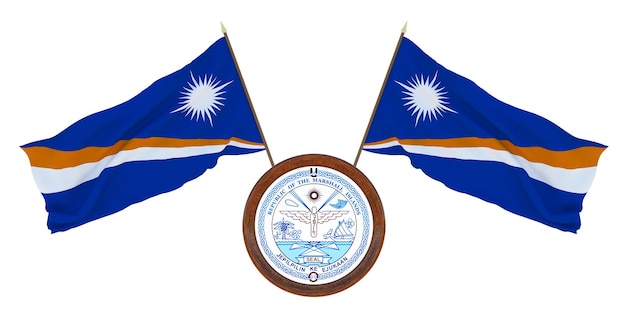 196 Nationale vlag en het wapen 3D illustratie van Taiwan Achtergrond met vlag van Taiwan