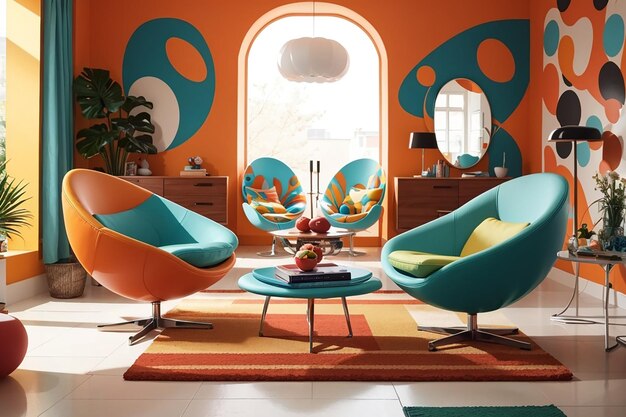 1960s mod revival in the living room