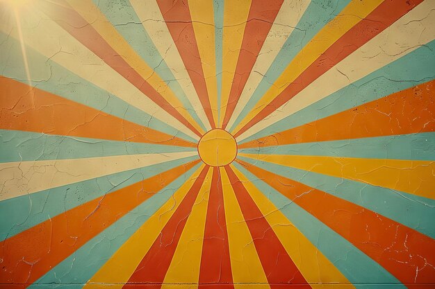 Photo 1970s optimism in stylized sunburst motif