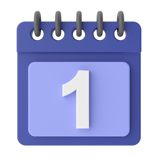 1st First day of month 3D calendar icon