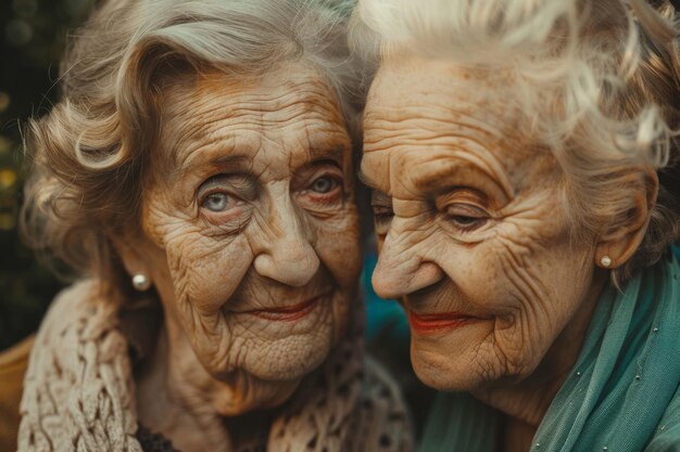 2 aged woman friends pension concept