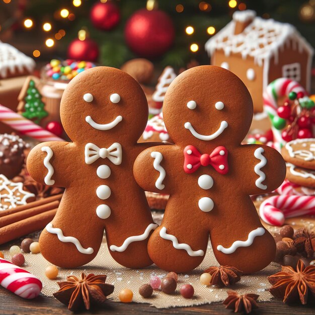 2 Gingerbread mannen glimlachen