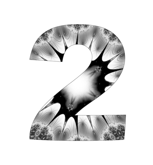 2 number with abstract design