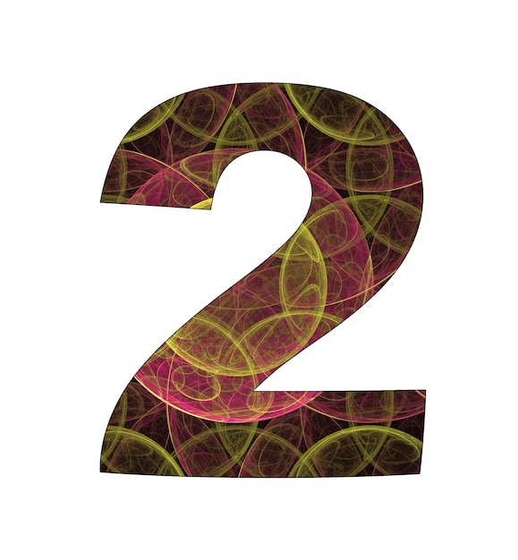 2 number with abstract design