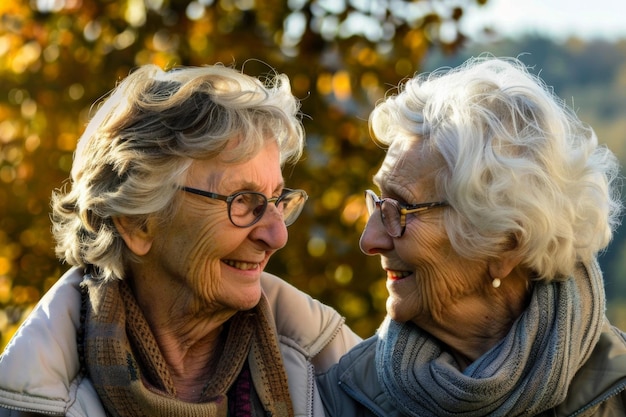 2 oude vrouwelijke vrienden pensioenconcept
