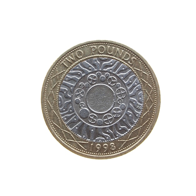 Photo 2 pounds coin, united kingdom