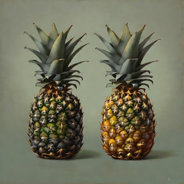 2 small pineapples AI