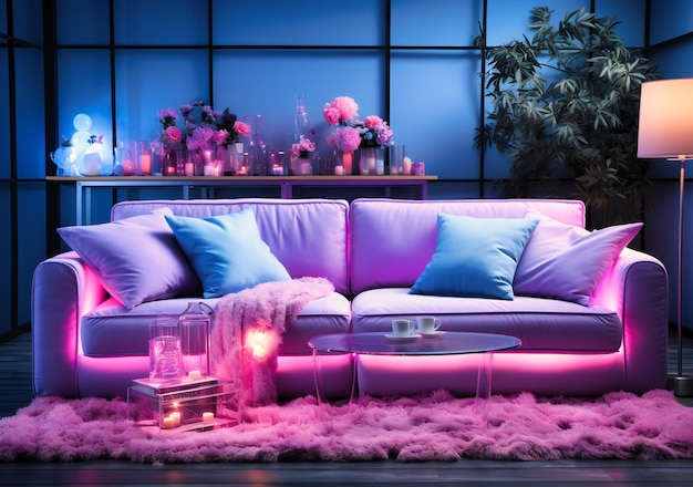 2 ways to make a small living room with bright lights