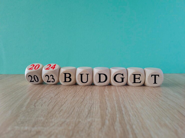 Premium Photo 20 24 budget budget 2023 2025 cubes form the words