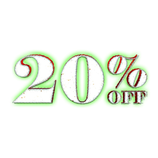 Photo 20 percent discount offers tag with hurror style design