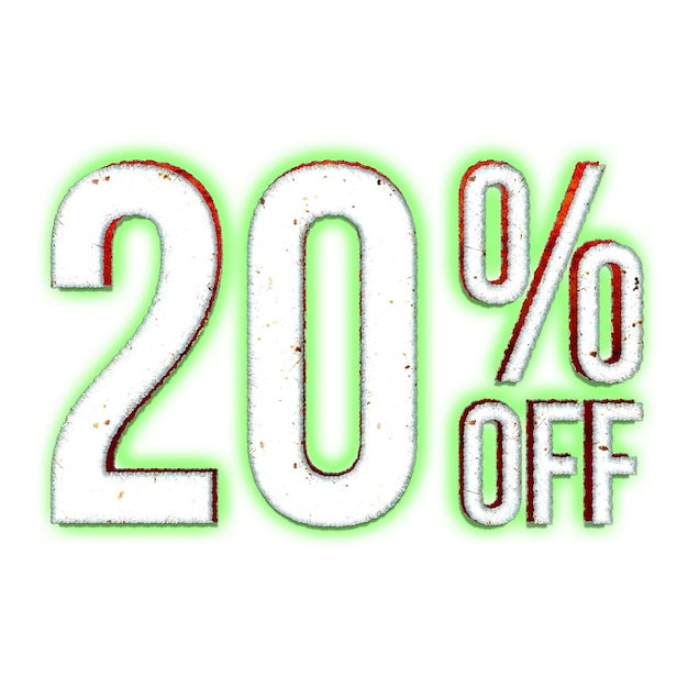 20 Percent Discount Offers Tag with Hurror Style Design